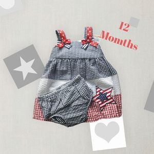Counting Daisies 2 piece Red, White, & Blue toddler dress 👗